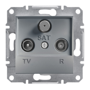 Розетка TV-R-SAT проходная (8 dB) сталь ASFORA Schneider Electric